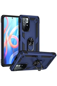 Xiaomi Redmi Note 11T Kılıf Sofya Yüzüklü Silikon Kapak - Lacivert