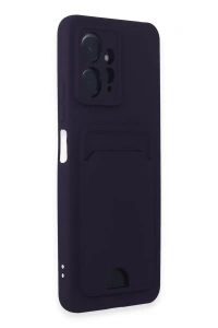 Xiaomi Redmi Note 12 4G Kılıf Kelvin Kartvizitli Silikon - Derin Mor