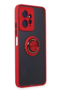 Xiaomi Redmi Note 12 4G Kılıf Montreal Yüzüklü Silikon Kapak - Kırmızı