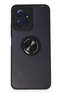 Xiaomi Redmi Note 12 4G Kılıf Montreal Yüzüklü Silikon Kapak - Siyah