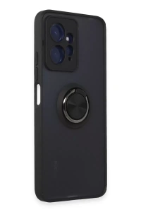 Xiaomi Redmi Note 12 4G Kılıf Montreal Yüzüklü Silikon Kapak - Siyah