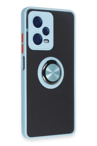 Xiaomi Redmi Note 12 5G Kılıf Montreal Yüzüklü Silikon Kapak - Buz Mavi