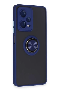 Xiaomi Redmi Note 12 5G Kılıf Montreal Yüzüklü Silikon Kapak - Lacivert