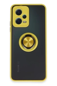 Xiaomi Redmi Note 12 5G Kılıf Montreal Yüzüklü Silikon Kapak - Sarı