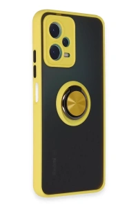 Xiaomi Redmi Note 12 5G Kılıf Montreal Yüzüklü Silikon Kapak - Sarı