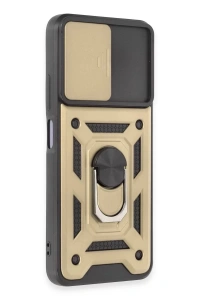 Xiaomi Redmi Note 12 5G Kılıf Pars Lens Yüzüklü Silikon - Gold