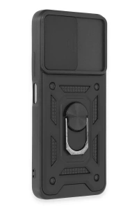 Xiaomi Redmi Note 12 5G Kılıf Pars Lens Yüzüklü Silikon - Siyah