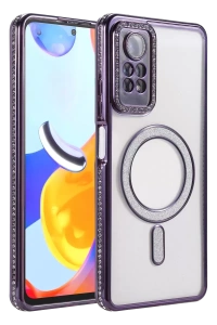 Xiaomi Redmi Note 12 Pro 4G Joke Simli Magneticsafe Kılıf - Derin Mor