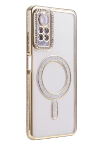 Xiaomi Redmi Note 12 Pro 4G Joke Simli Magneticsafe Kılıf - Gold