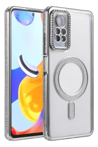 Xiaomi Redmi Note 12 Pro 4G Joke Simli Magneticsafe Kılıf - Gümüş