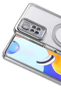Xiaomi Redmi Note 12 Pro 4G Joke Simli Magneticsafe Kılıf - Gümüş