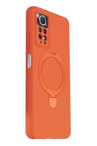 Xiaomi Redmi Note 12 Pro 4G Regal Magsafe Standlı Kapak - Turuncu