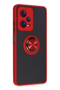 Xiaomi Redmi Note 12 Pro 5G Kılıf Montreal Yüzüklü Silikon Kapak - Kırmızı