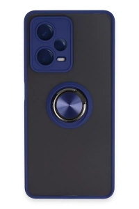 Xiaomi Redmi Note 12 Pro 5G Kılıf Montreal Yüzüklü Silikon Kapak - Lacivert