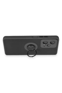 Xiaomi Redmi Note 12 Pro 5G Kılıf Montreal Yüzüklü Silikon Kapak - Siyah