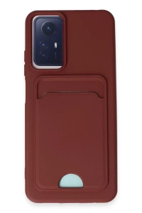 Xiaomi Redmi Note 12S Kılıf Kelvin Kartvizitli Silikon - Bordo