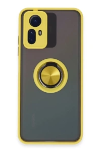 Xiaomi Redmi Note 12S Kılıf Montreal Yüzüklü Silikon Kapak - Sarı