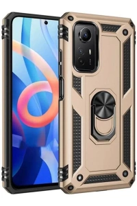 Xiaomi Redmi Note 12S Kılıf Sofya Yüzüklü Silikon Kapak - Gold