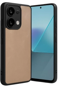 Xiaomi Redmi Note 13 4G Kılıf Aras Deri Kapak - Pudra