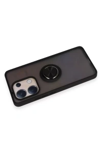Xiaomi Redmi Note 13 4G Kılıf Montreal Yüzüklü Silikon Kapak - Siyah