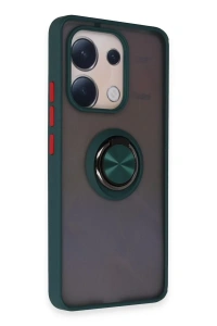 Xiaomi Redmi Note 13 4G Kılıf Montreal Yüzüklü Silikon Kapak - Yeşil