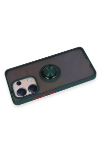 Xiaomi Redmi Note 13 4G Kılıf Montreal Yüzüklü Silikon Kapak - Yeşil