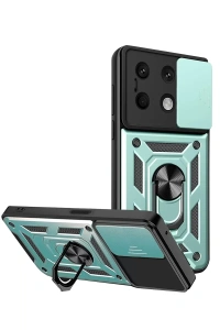 Xiaomi Redmi Note 13 4G Kılıf Pars Lens Yüzüklü Silikon - Yeşil