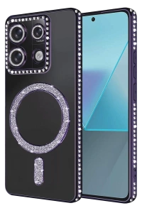 Xiaomi Redmi Note 13 Pro 4G Joke Simli Magneticsafe Kılıf - Derin Mor