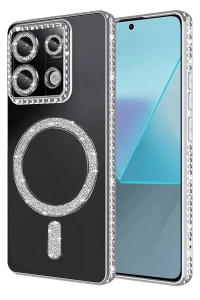Xiaomi Redmi Note 13 Pro 4G Joke Simli Magneticsafe Kılıf - Gümüş