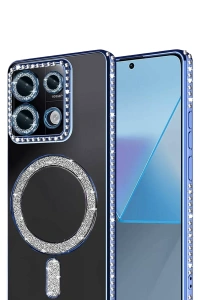 Xiaomi Redmi Note 13 Pro 4G Joke Simli Magneticsafe Kılıf - Mavi