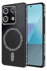 Xiaomi Redmi Note 13 Pro 4G Joke Simli Magneticsafe Kılıf - Siyah