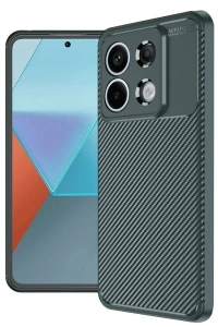 Xiaomi Redmi Note 13 Pro 4G Kılıf Auto Focus Karbon Kapak - Koyu Yeşil