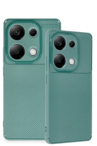 Xiaomi Redmi Note 13 Pro 4G Kılıf Auto Focus Karbon Kapak - Koyu Yeşil