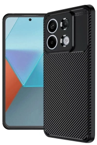 Xiaomi Redmi Note 13 Pro 4G Kılıf Auto Focus Karbon Kapak - Siyah