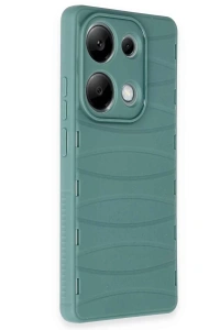Xiaomi Redmi Note 13 Pro 4G Kılıf Bibercas Silikon Kapak - Koyu Yeşil