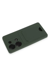 Xiaomi Redmi Note 13 Pro 4G Kılıf Kelvin Kartvizitli Silikon - Koyu Yeşil