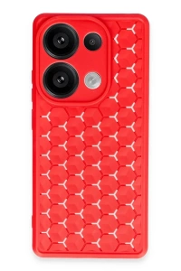 Xiaomi Redmi Note 13 Pro 4G Kılıf Petek Silikon Kapak - Kırmızı