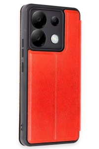 Xiaomi Redmi Note 13 Pro 5G Kılıf Flip Cover - Kırmızı