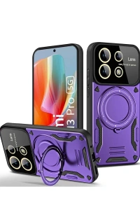 Xiaomi Redmi Note 13 Pro 5G Kılıf Joy Lens Standlı Kapak - Mor