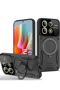 Xiaomi Redmi Note 13 Pro 5G Kılıf Joy Lens Standlı Kapak - Siyah