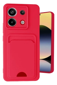 Xiaomi Redmi Note 13 Pro 5G Kılıf Kelvin Kartvizitli Silikon - Kırmızı