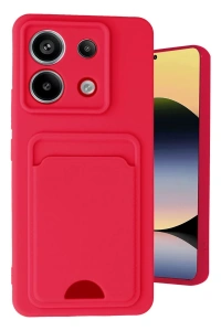 Xiaomi Redmi Note 13 Pro 5G Kılıf Kelvin Kartvizitli Silikon - Kırmızı