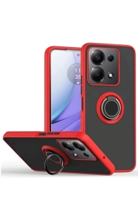 Xiaomi Redmi Note 13 Pro 5G Kılıf Montreal Yüzüklü Silikon Kapak - Kırmızı
