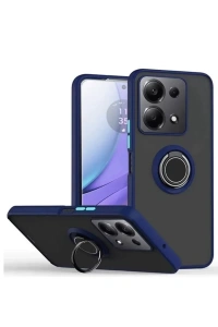 Xiaomi Redmi Note 13 Pro 5G Kılıf Montreal Yüzüklü Silikon Kapak - Lacivert