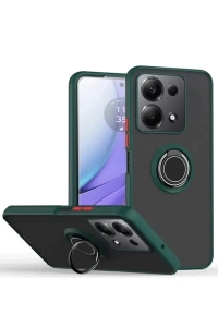 Xiaomi Redmi Note 13 Pro 5G Kılıf Montreal Yüzüklü Silikon Kapak - Yeşil