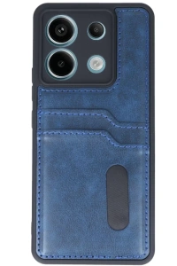 Xiaomi Redmi Note 13 Pro 5G Kılıf Sara Kartvizitli Deri Kılıf - Lacivert