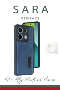 Xiaomi Redmi Note 13 Pro 5G Kılıf Sara Kartvizitli Deri Kılıf - Taba