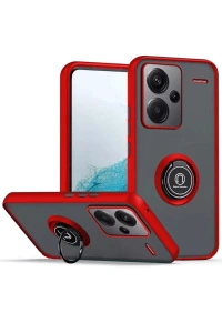 Xiaomi Redmi Note 13 Pro Plus Kılıf Montreal Yüzüklü Silikon Kapak - Kırmızı