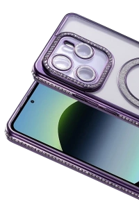 Xiaomi Redmi Note 14 4G Joke Simli Magneticsafe Kılıf - Derin Mor