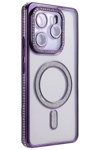 Xiaomi Redmi Note 14 4G Joke Simli Magneticsafe Kılıf - Derin Mor